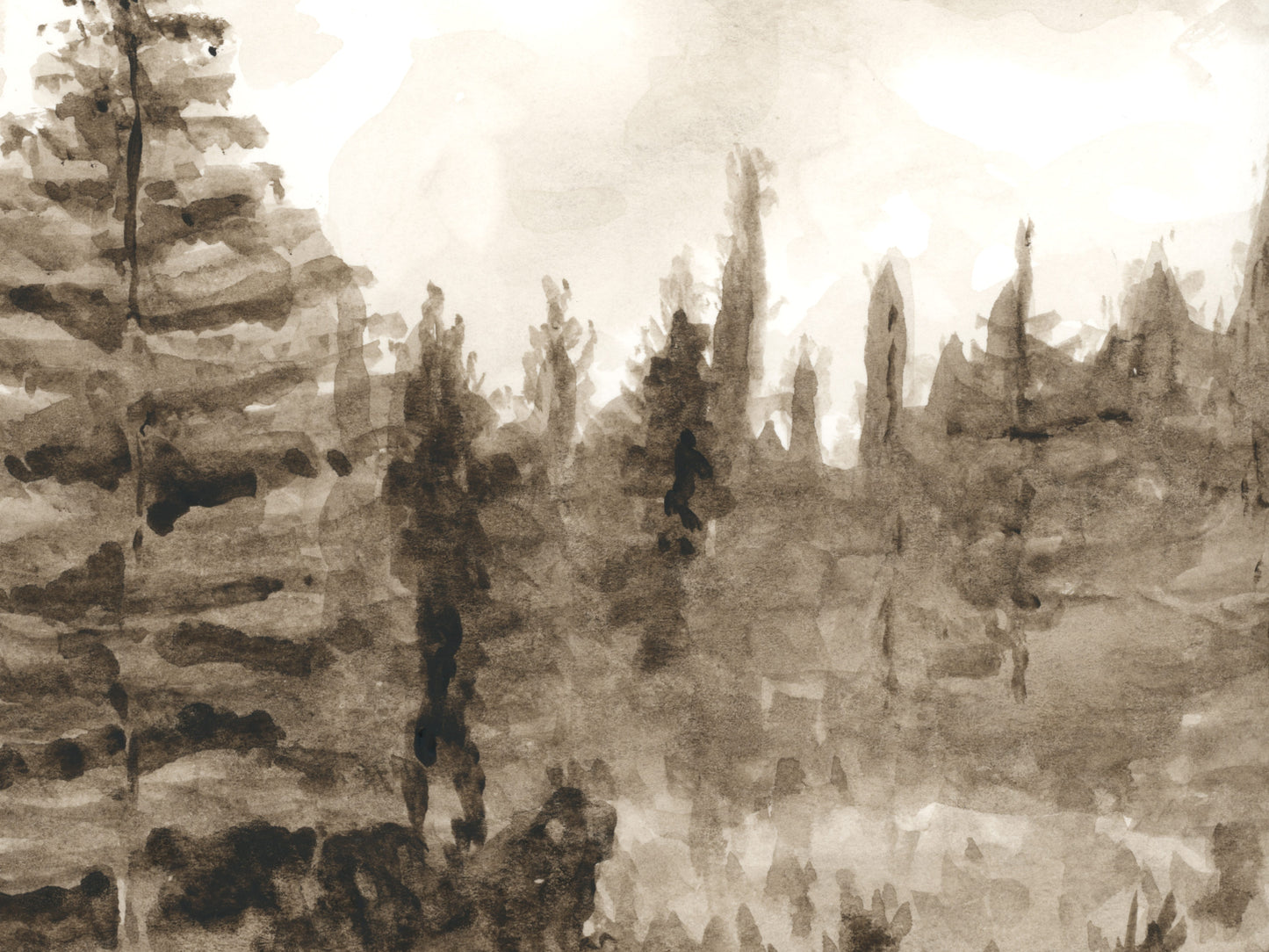 Sepia Pond Art Print
