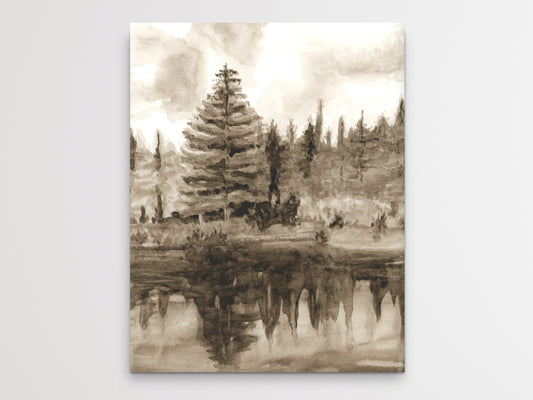 Sepia Pond Art Print
