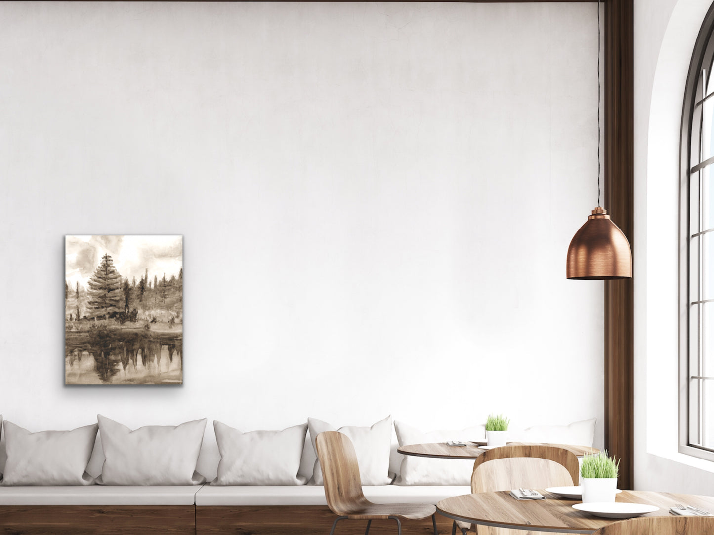 Sepia Pond Art Print