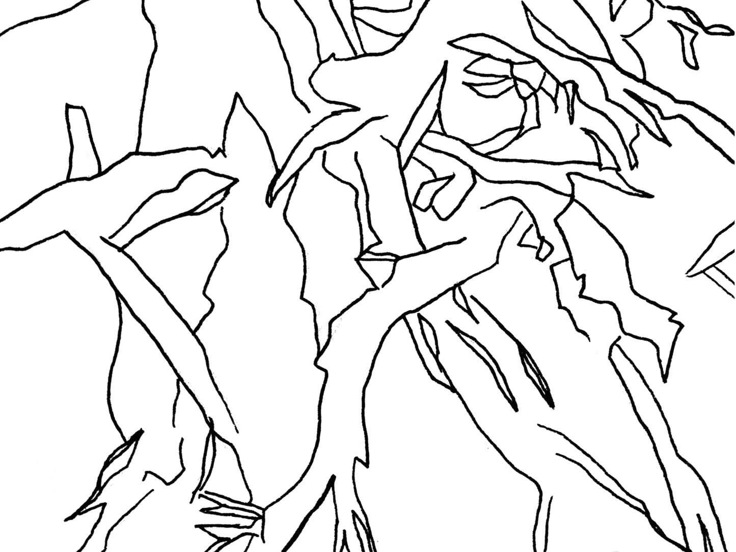 Tree Roots 2 Line Art Print