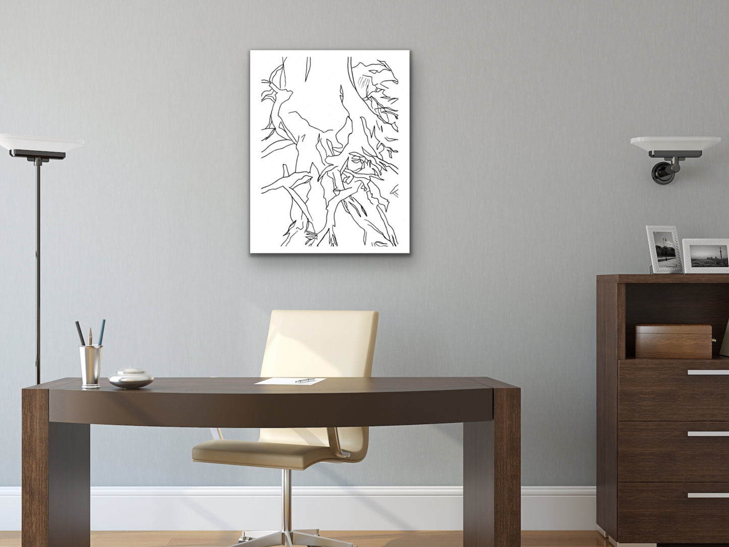 Tree Roots 2 Line Art Print