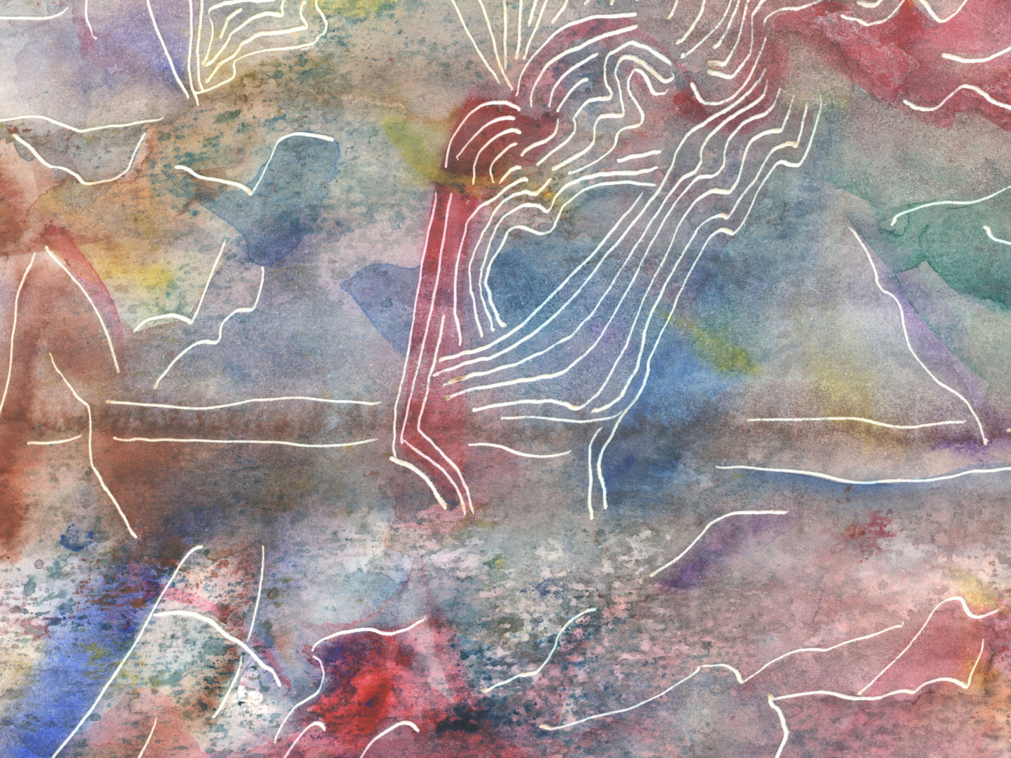 Watercolor and Etch Art Print