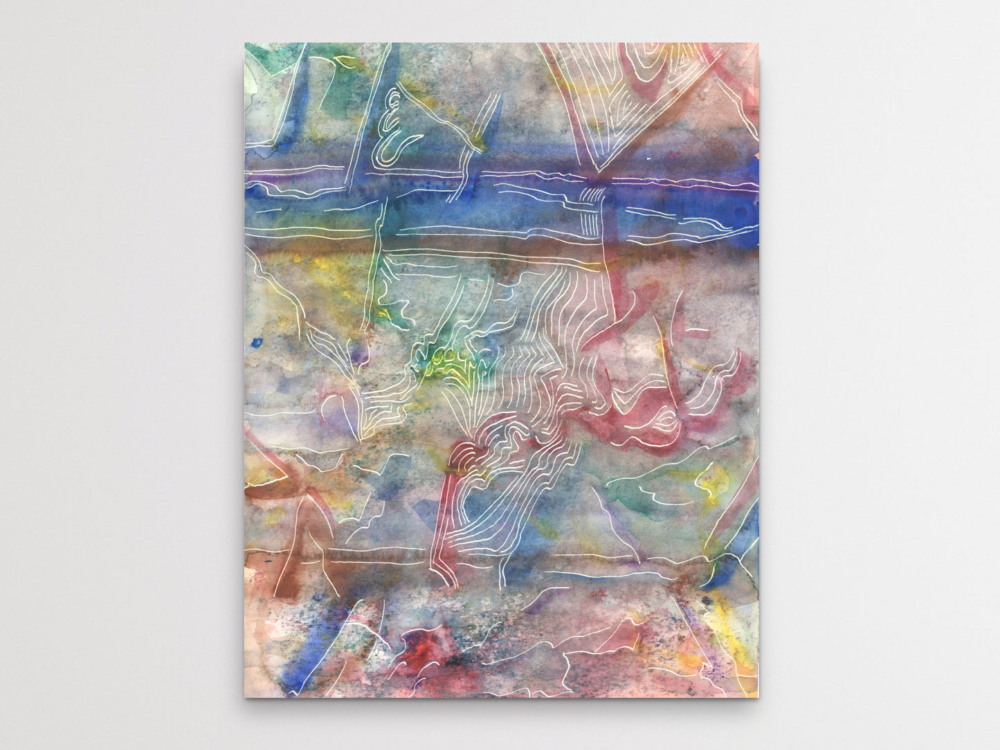 Watercolor and Etch Art Print