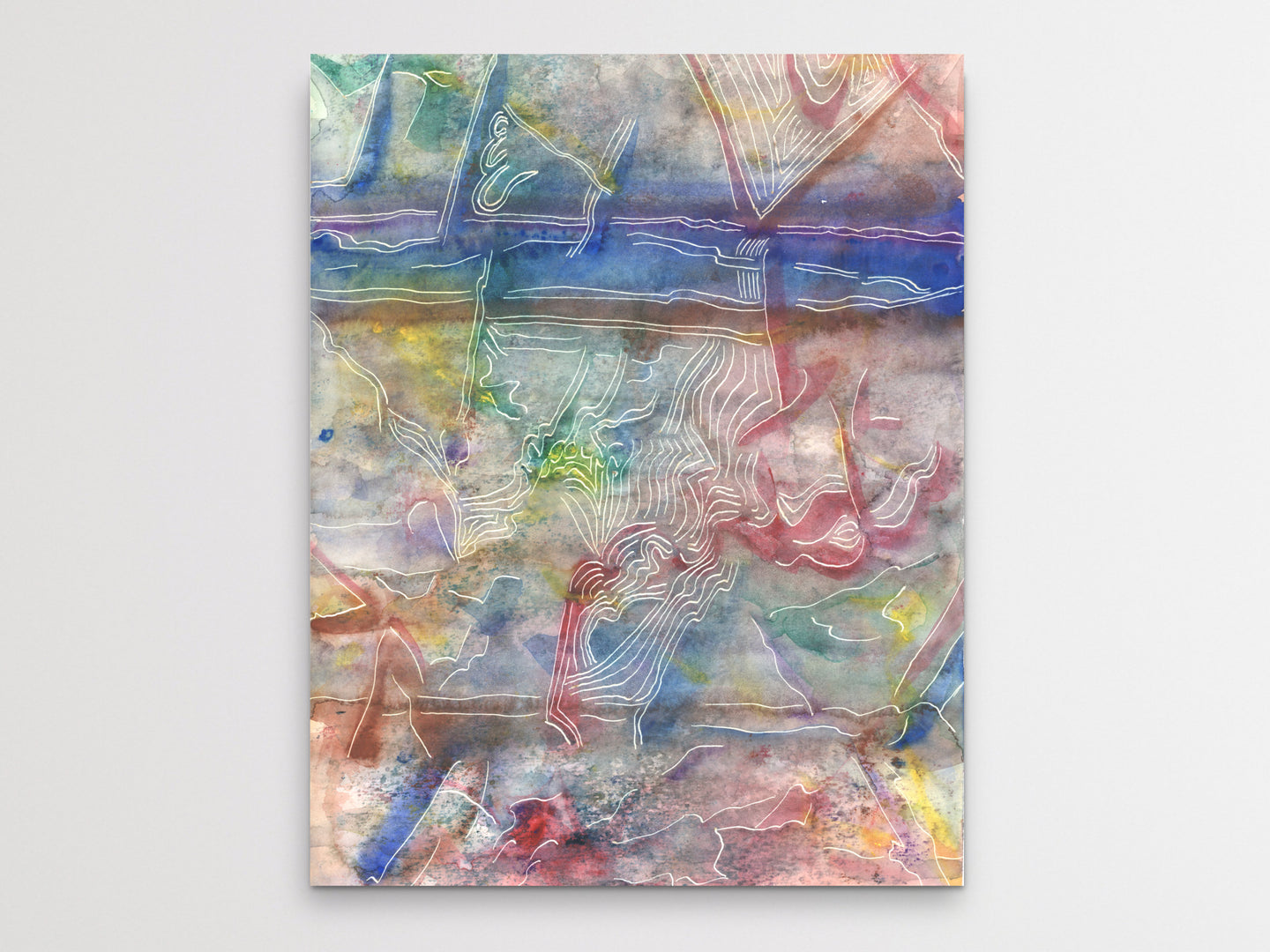Watercolor and Etch Art Print