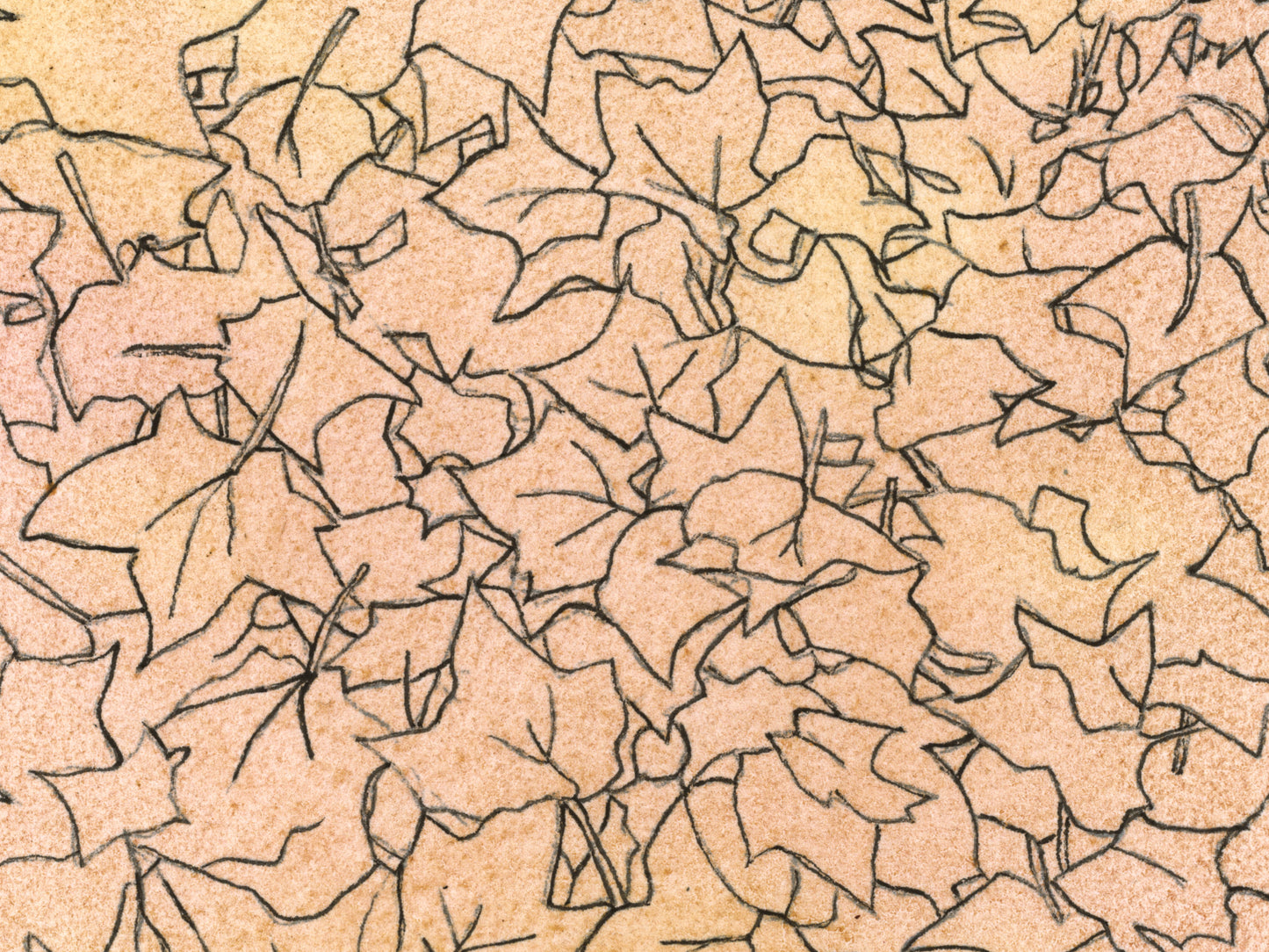 Watercolor and Ink Leaves 1 Art Print