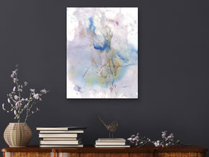 Abstract Watercolor and Etch Art Print