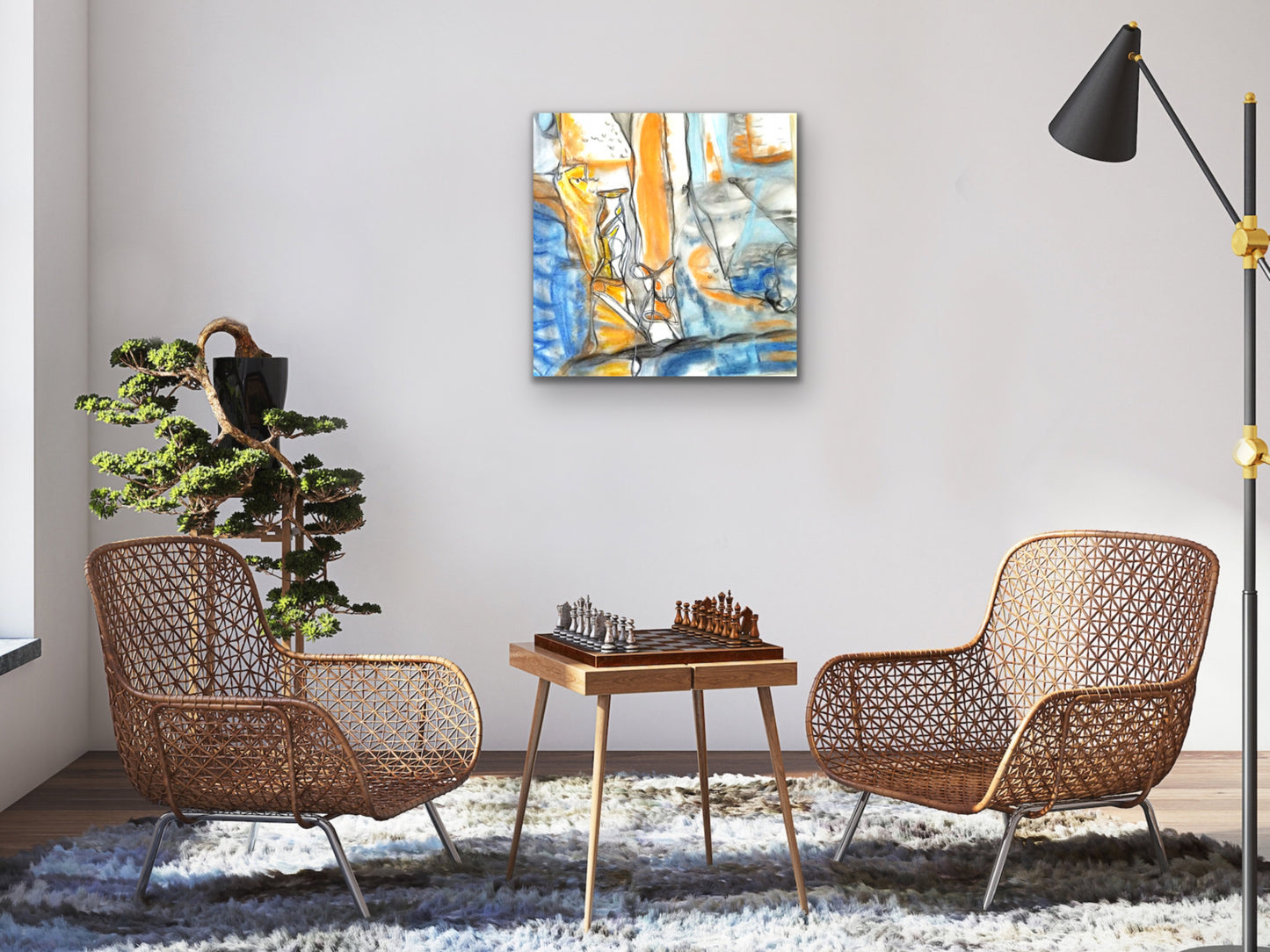 Pastel Orange Blue Art Print