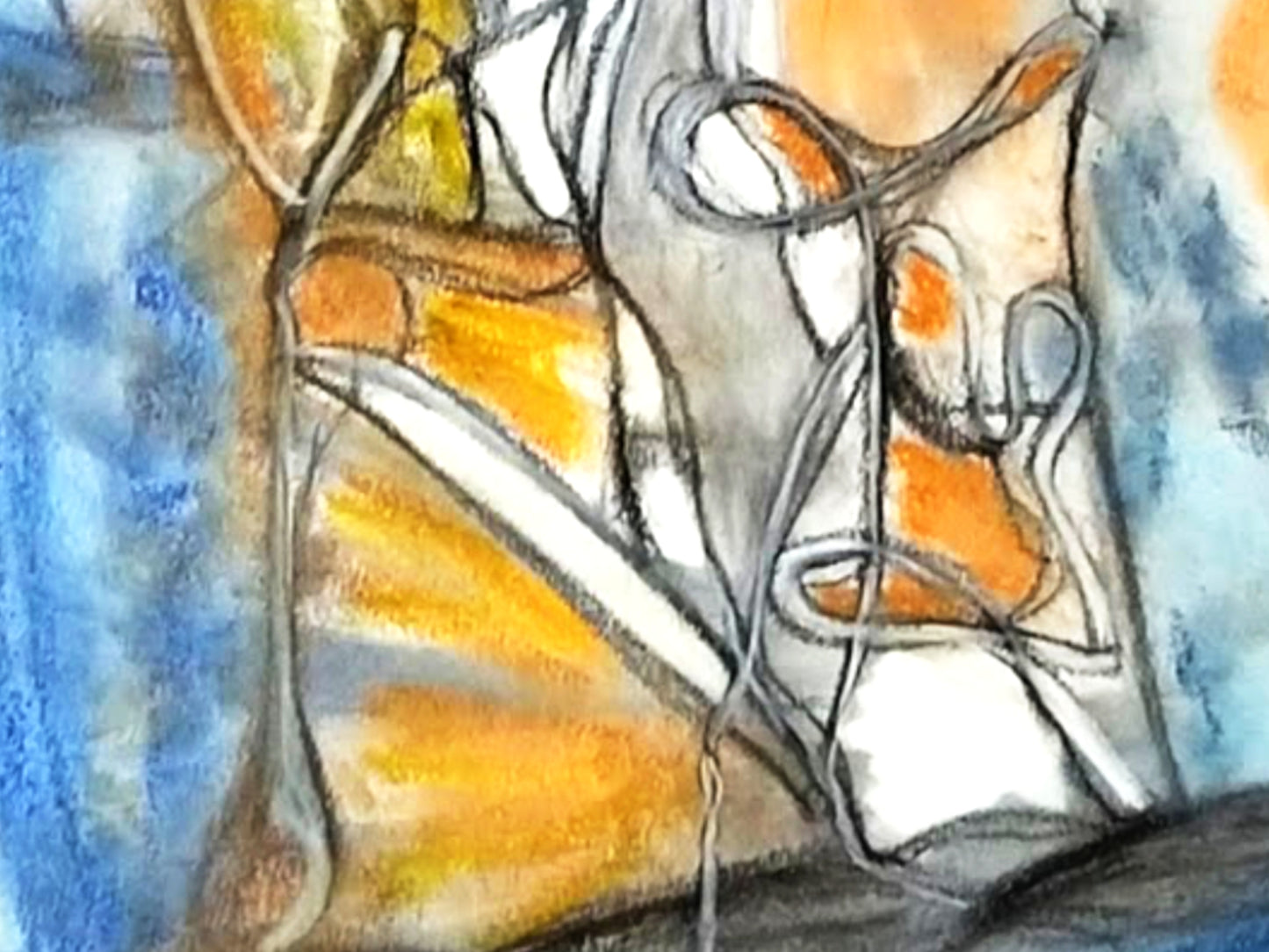 Pastel Orange Blue Art Print