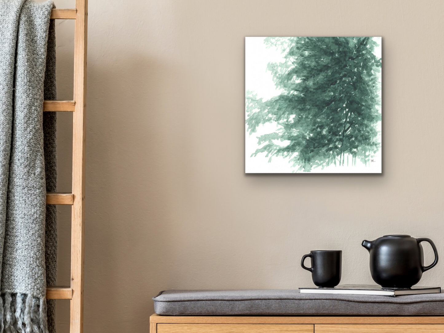 Watercolor Tree Shadow Art Print