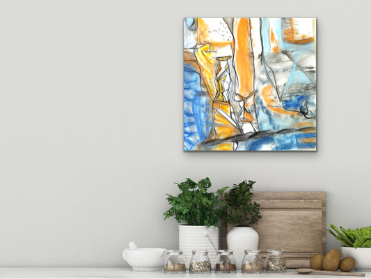 Pastel Orange Blue Art Print