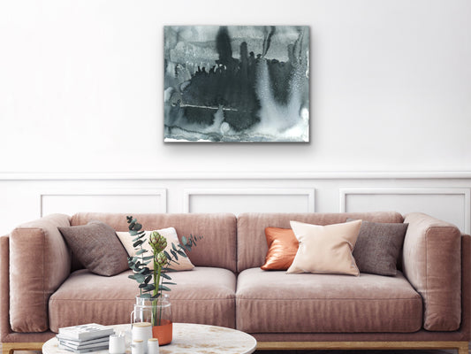 Blue Black Flow Art Print