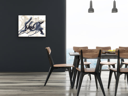 Blue Gold Flow Art Print