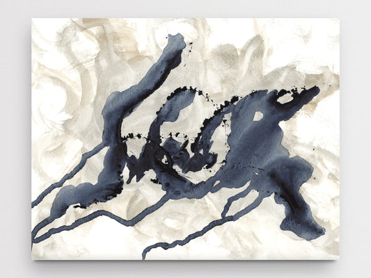Blue Gold Flow Art Print