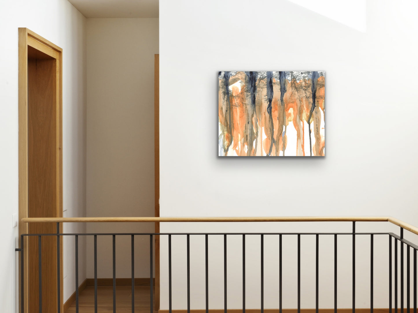 Orange and Blue Cascade Art Print