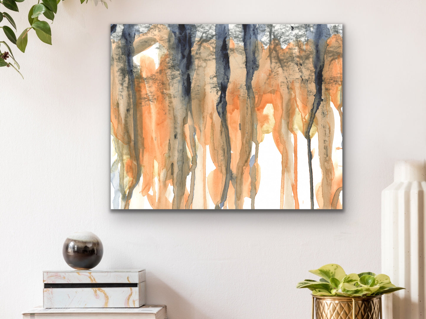 Orange and Blue Cascade Art Print