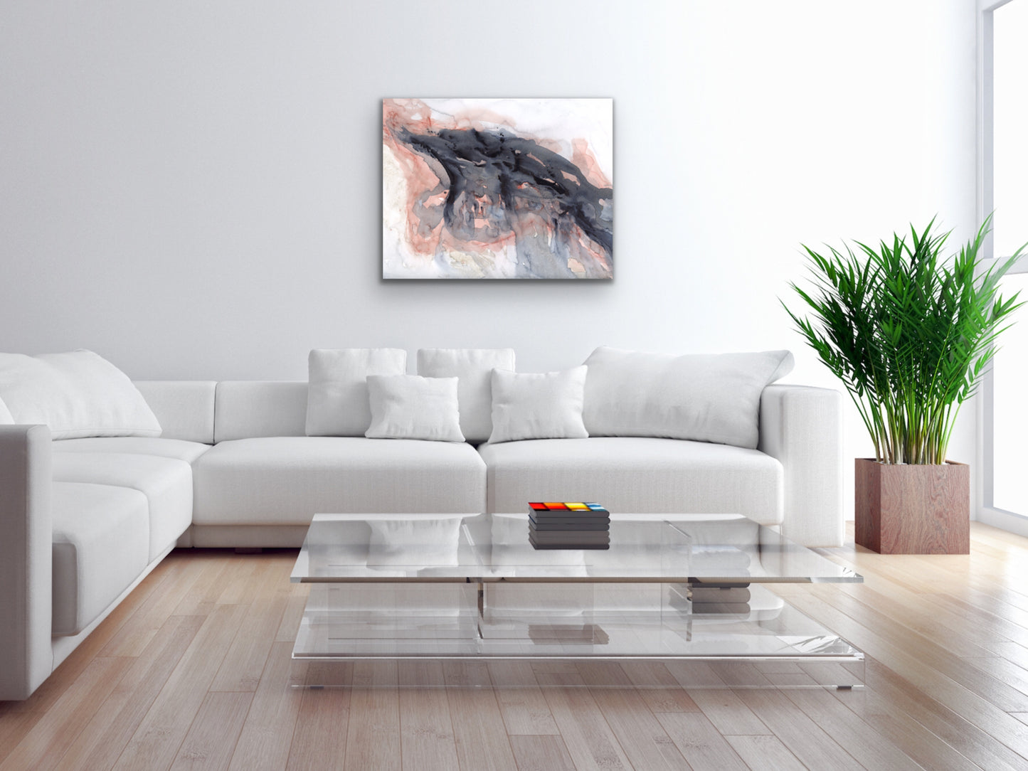 Pink Blue Gold Art Print