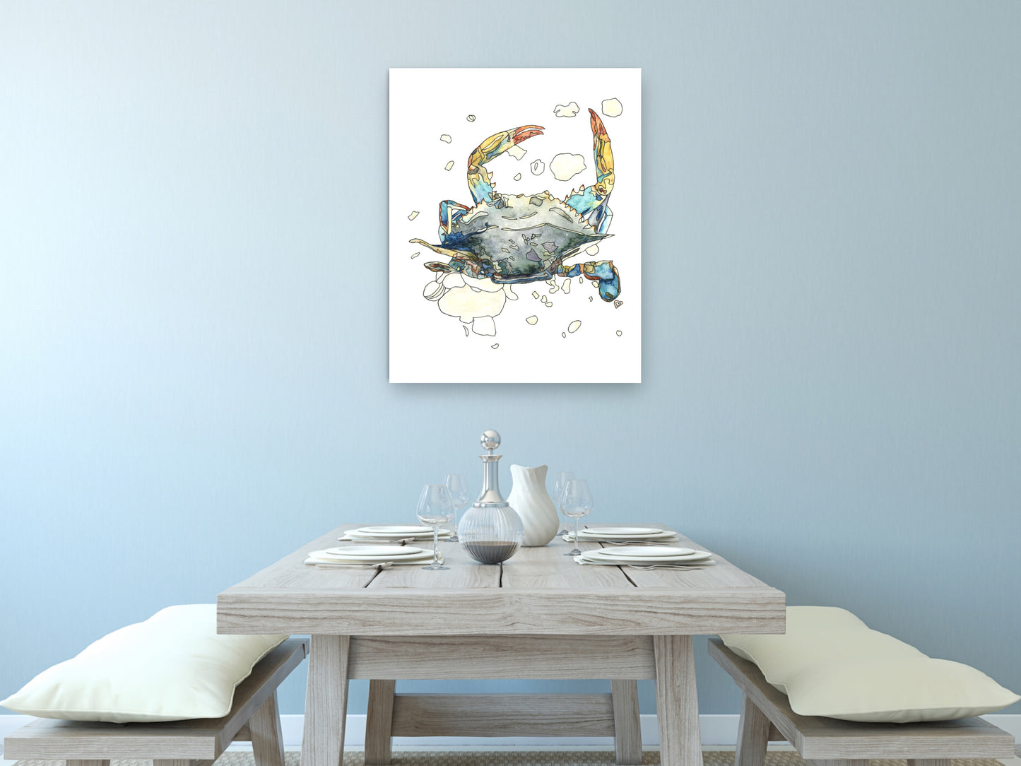 Maryland State Blue Crab. Maryland State Symbol Crab Watercolor Art Print 1