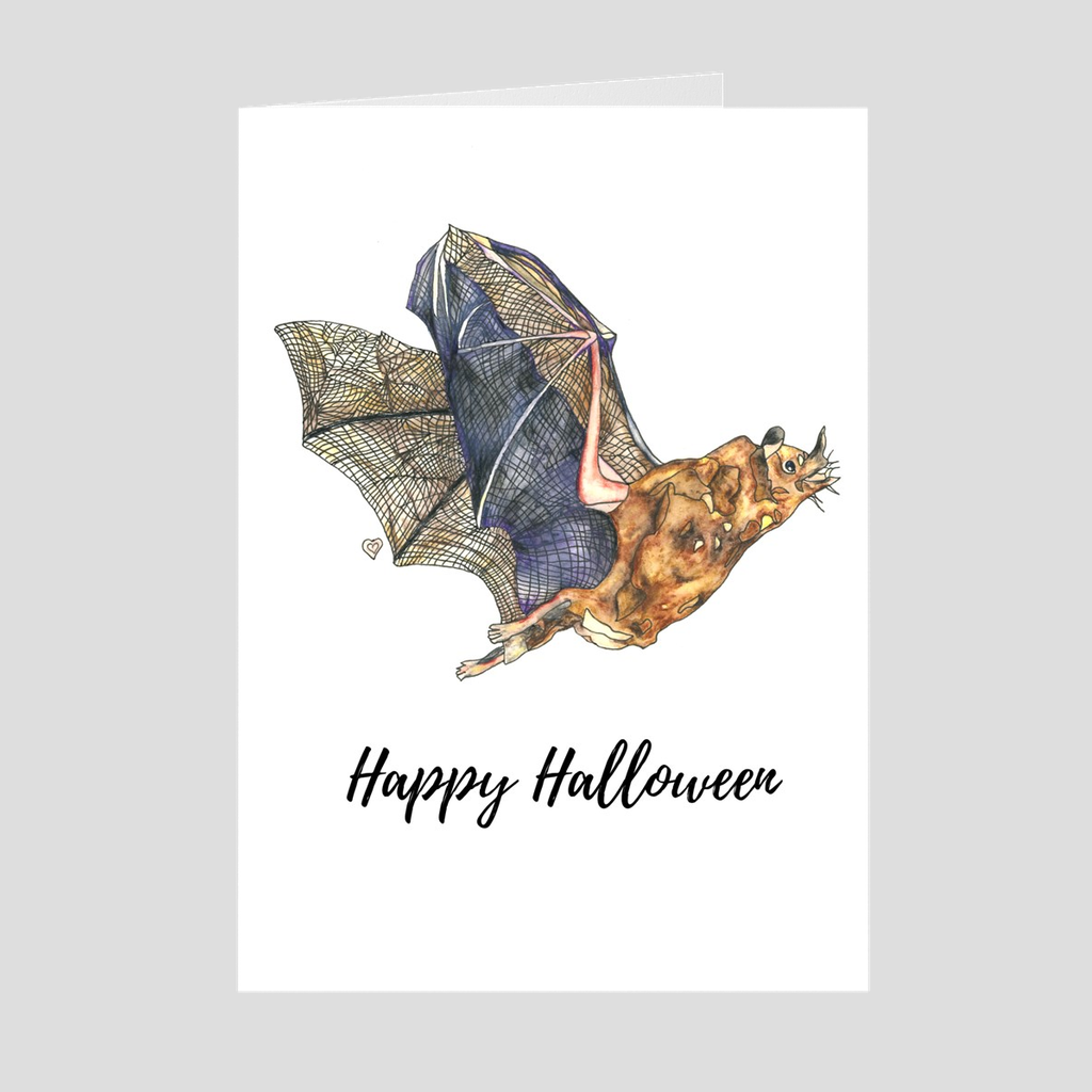 Happy Halloween Bat Greeting Card