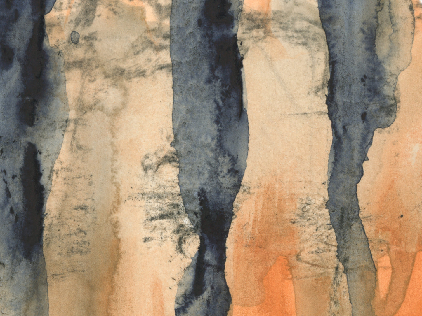 Orange and Blue Cascade Art Print