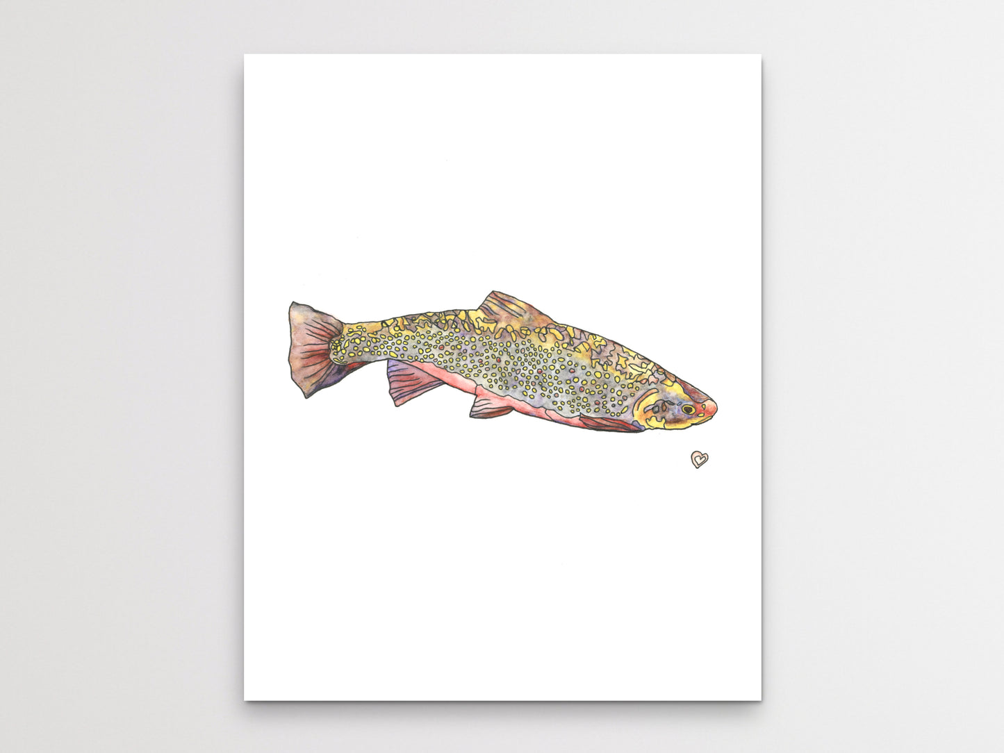 State Fish Art. Brook Trout Watercolor Art Print.