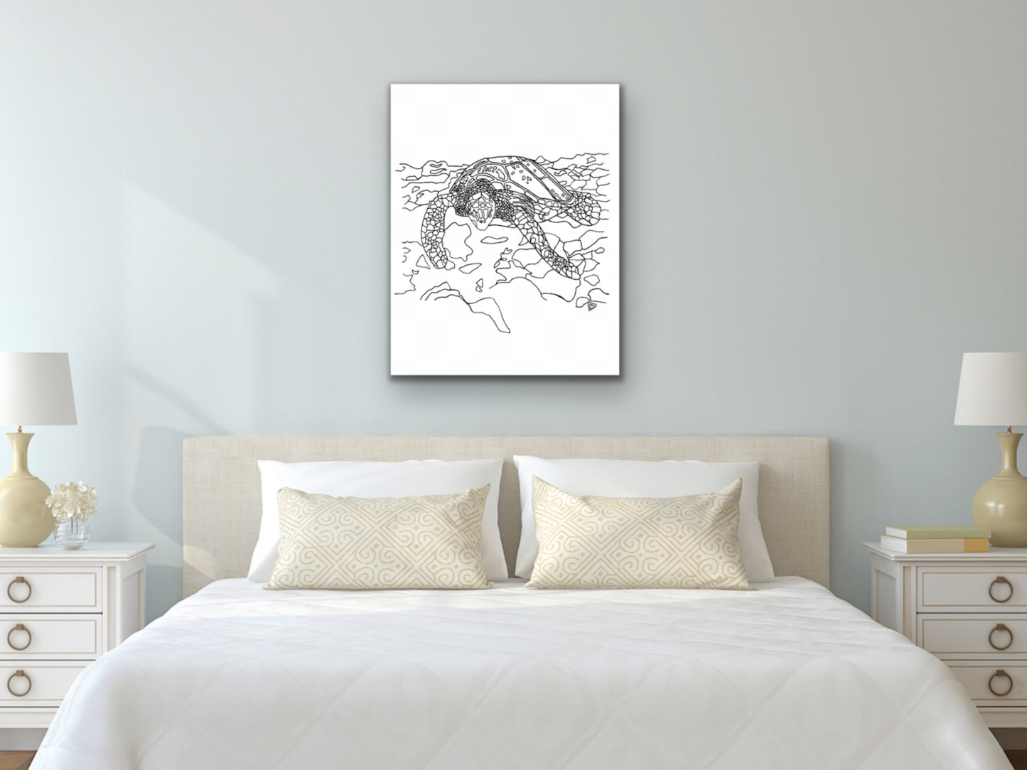 California State Turtle. Pacific Leatherback Sea Turtle Art Print. California State Symbol Sea Turtle Art