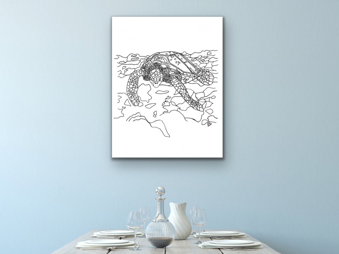 California State Turtle. Pacific Leatherback Sea Turtle Art Print. California State Symbol Sea Turtle Art