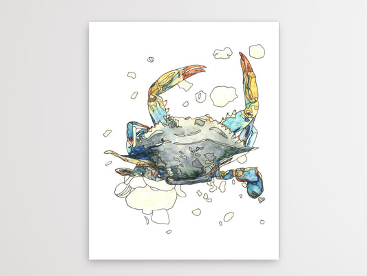 Maryland State Blue Crab. Maryland State Symbol Crab Watercolor Art Print 1