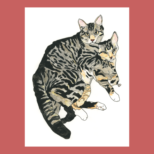Want More Than One Pet in the Portrait? Custom Pet Portrait Doubles