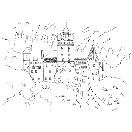 Custom Line Art Portrait or Coloring Page of a Place You Love