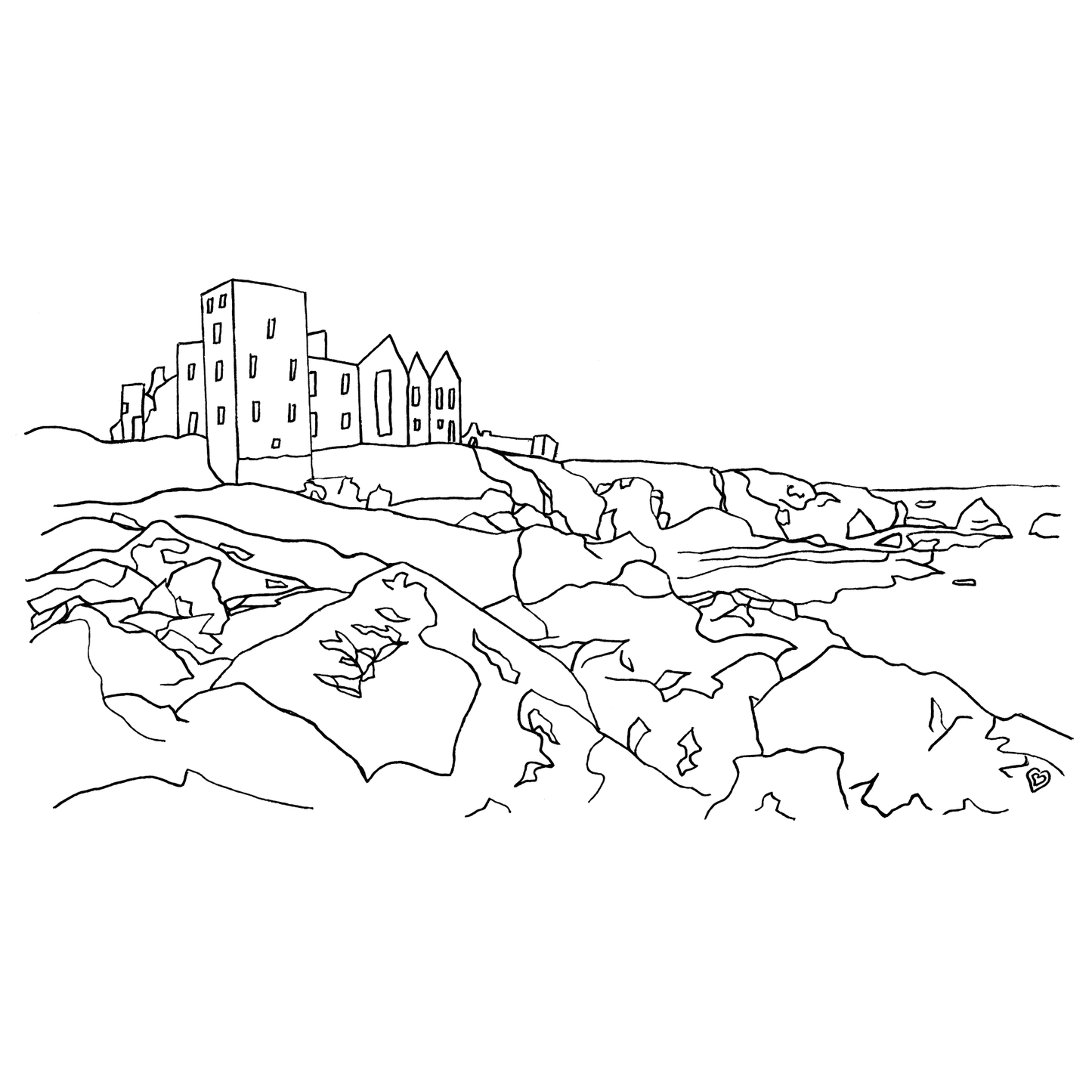 Custom Line Art Portrait or Coloring Page of a Place You Love