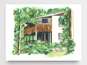 Lake Cabin Art Print