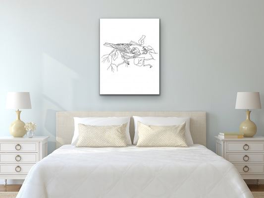 Maryland State Bird. Baltimore Oriole Line Art Print