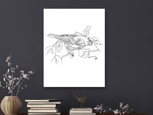 Maryland State Bird. Baltimore Oriole Line Art Print