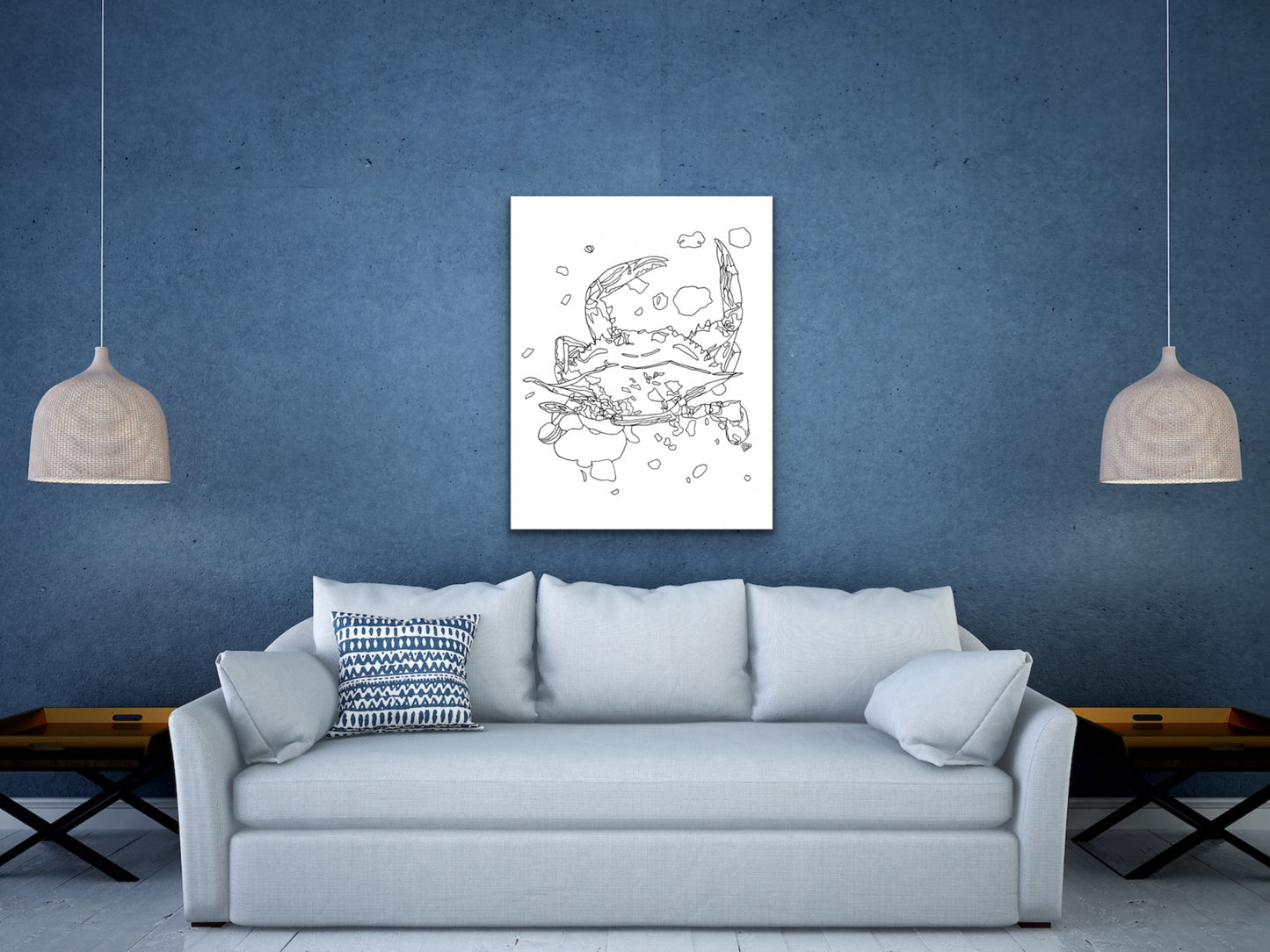 Maryland State Blue Crab. Maryland State Symbol Crab Line Art Print 1