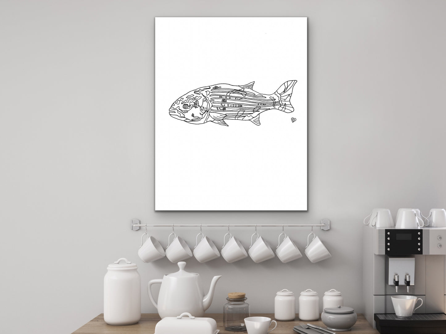Maryland State Fish. Rockfish Art Print. Maryland State Symbol Art