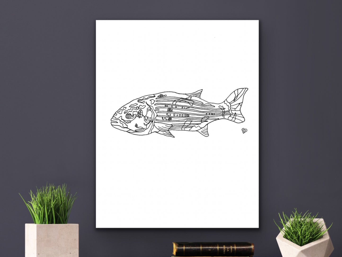 Maryland State Fish. Rockfish Art Print. Maryland State Symbol Art