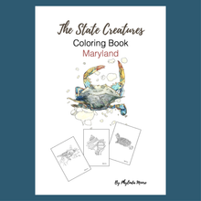 Load image into Gallery viewer, Maryland State Creatures Coloring Book. Print and Color

