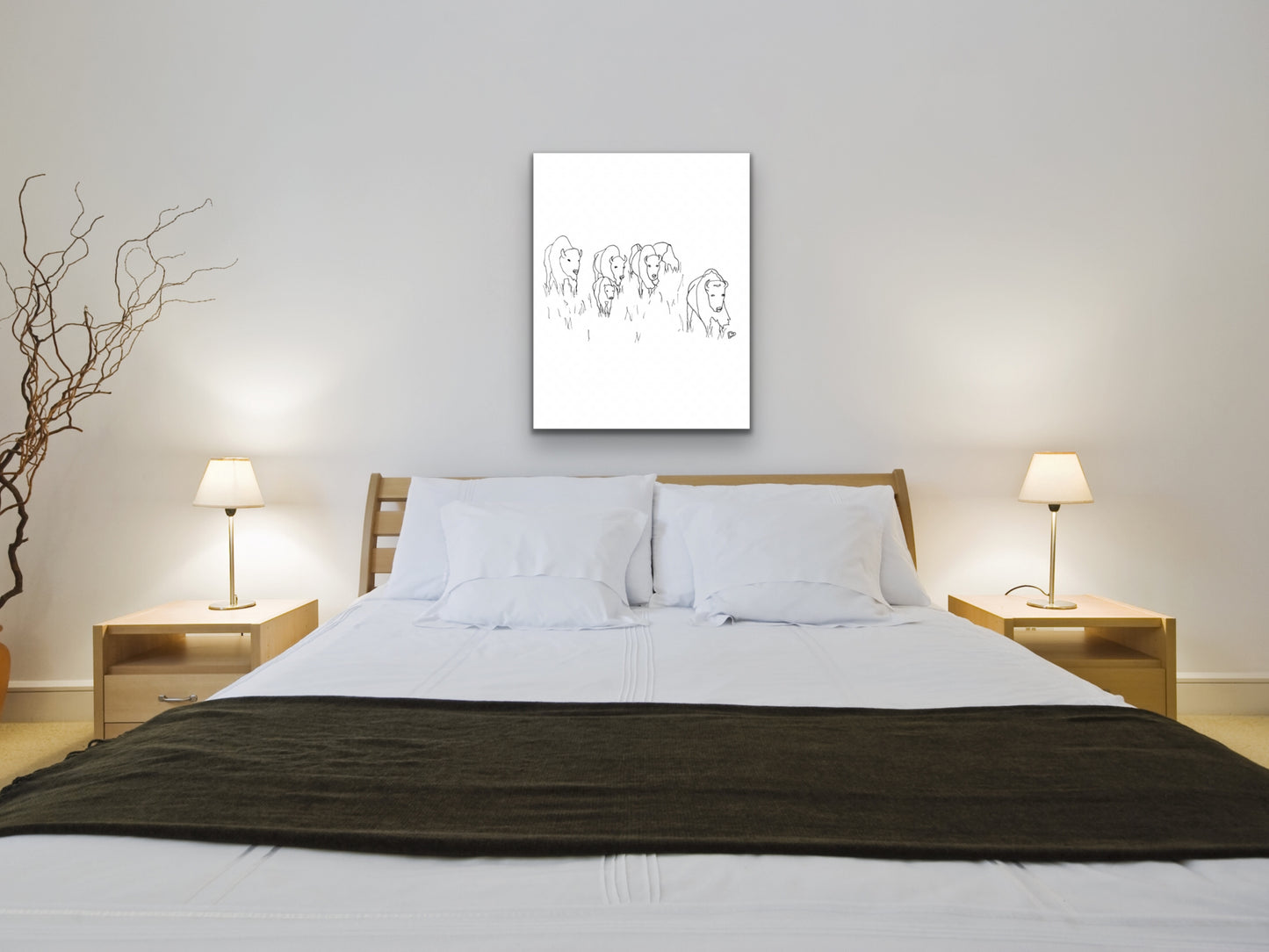 Oklahoma State Buffalo Line Art Print