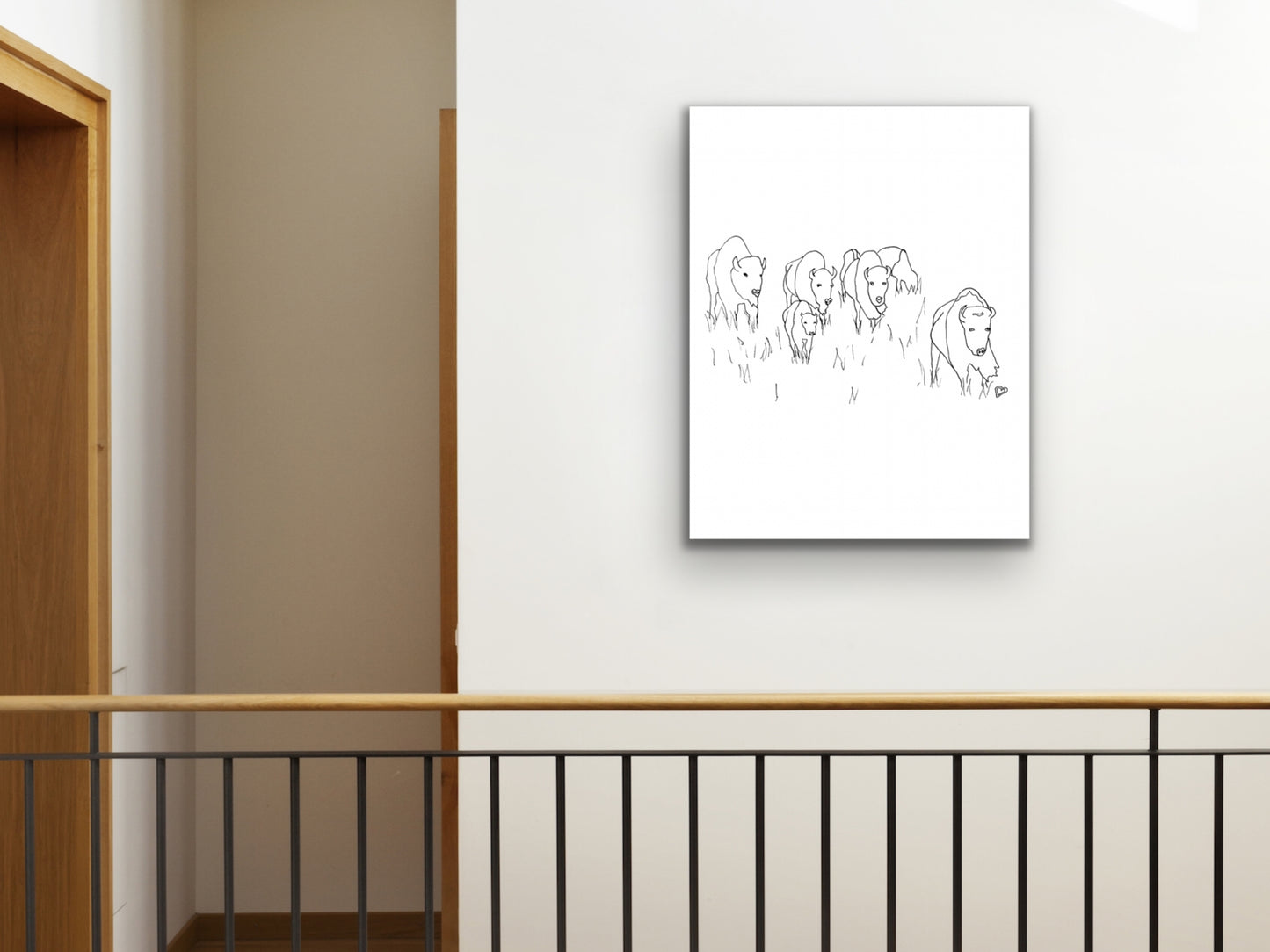 Oklahoma State Buffalo Line Art Print