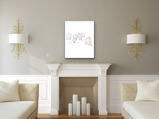 Oklahoma State Buffalo Line Art Print