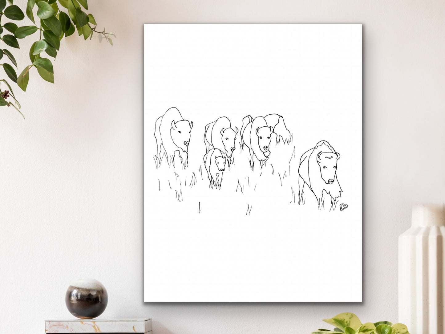 Oklahoma State Buffalo Line Art Print