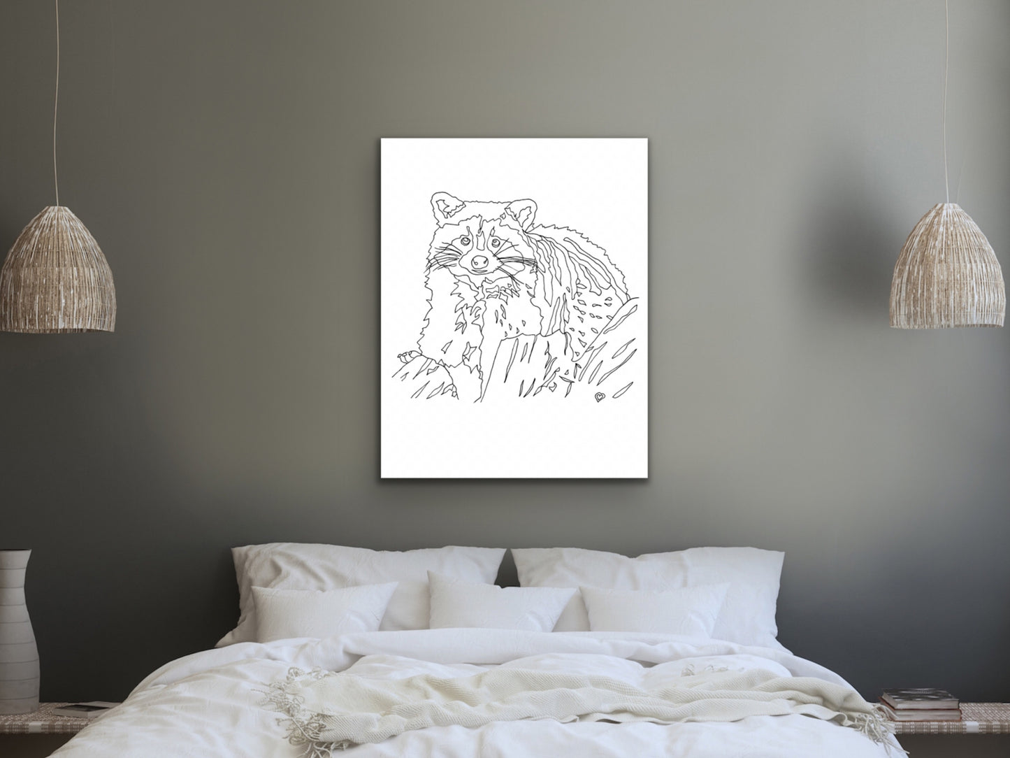 Raccoon Art Print. State Symbol Raccoon