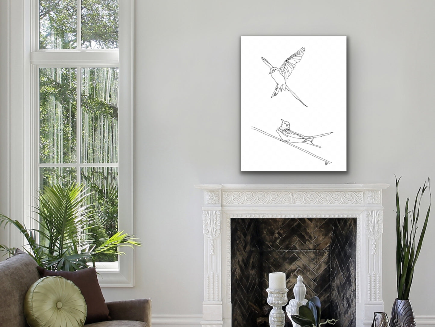 Oklahoma State Bird. Scissor-Tailed Flycatcher Art Print. Oklahoma State Symbol Scissor Tail Flycatcher Art