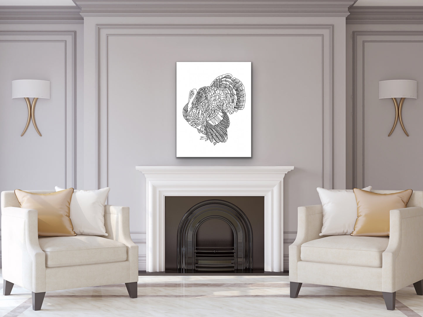 State Art. Wild Turkey Art Print. State Symbol Art