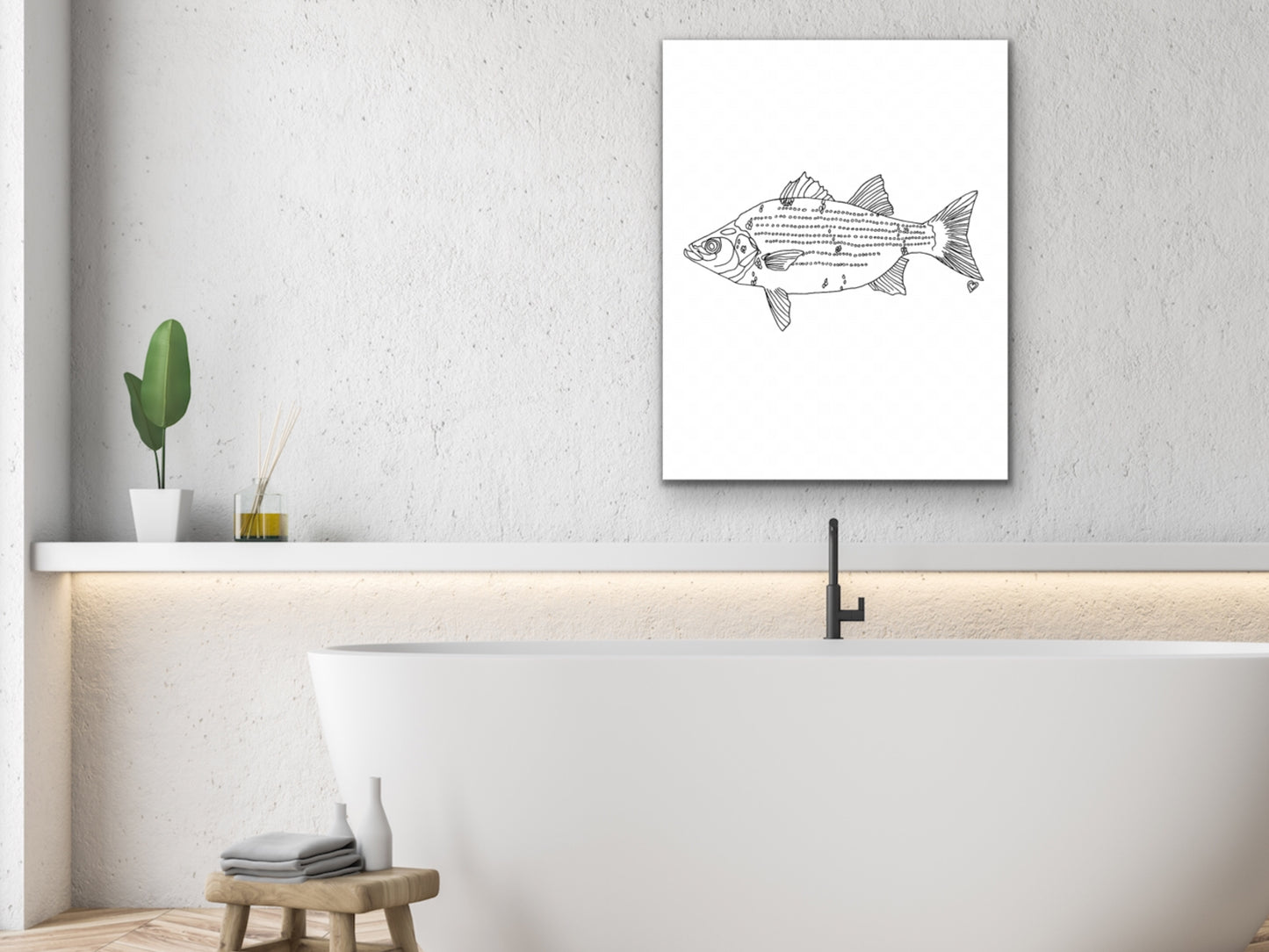 Oklahoma State Fish. White Bass Art Print. Oklahoma State Symbol Art