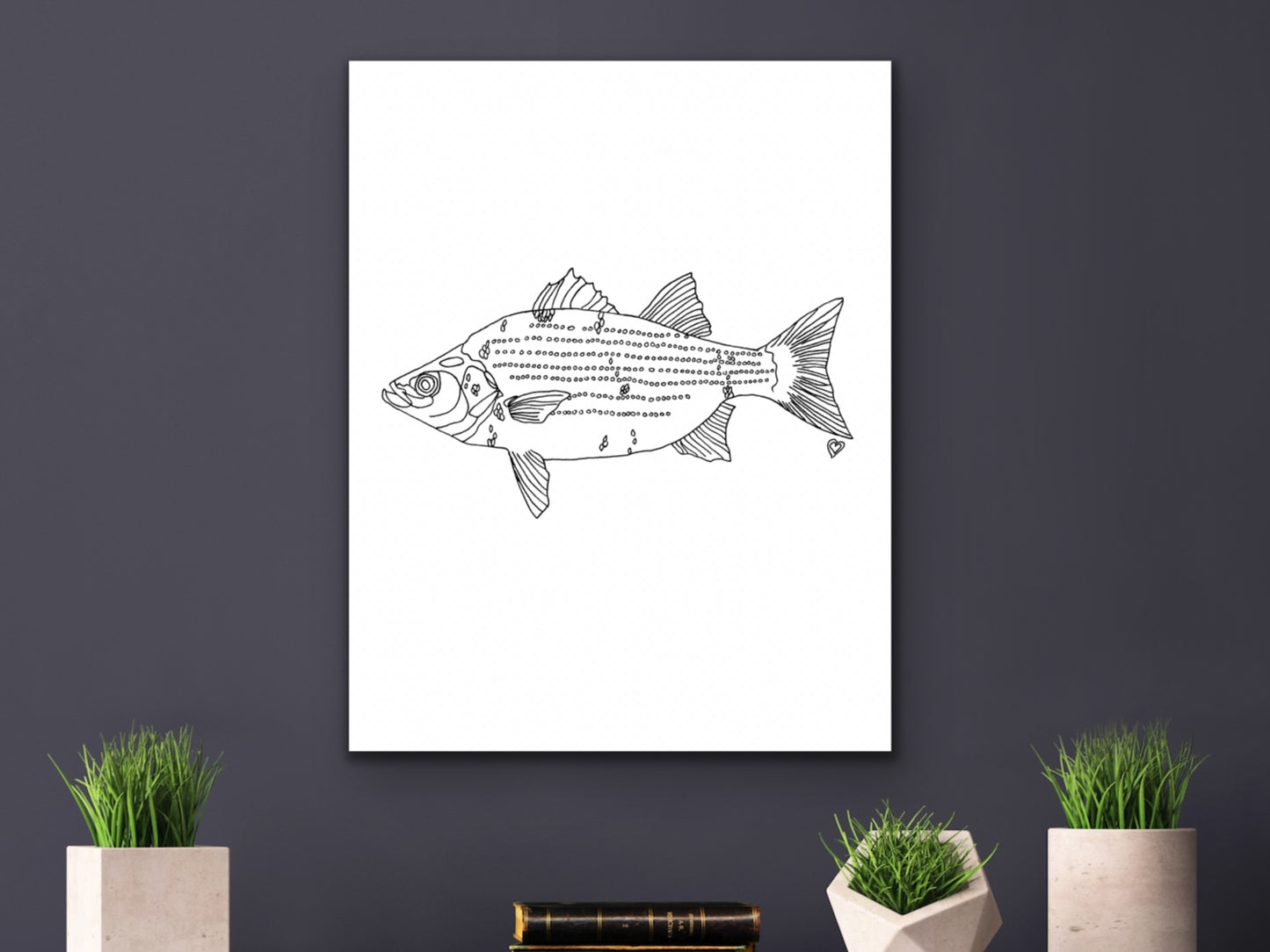 Oklahoma State Fish. White Bass Art Print. Oklahoma State Symbol Art