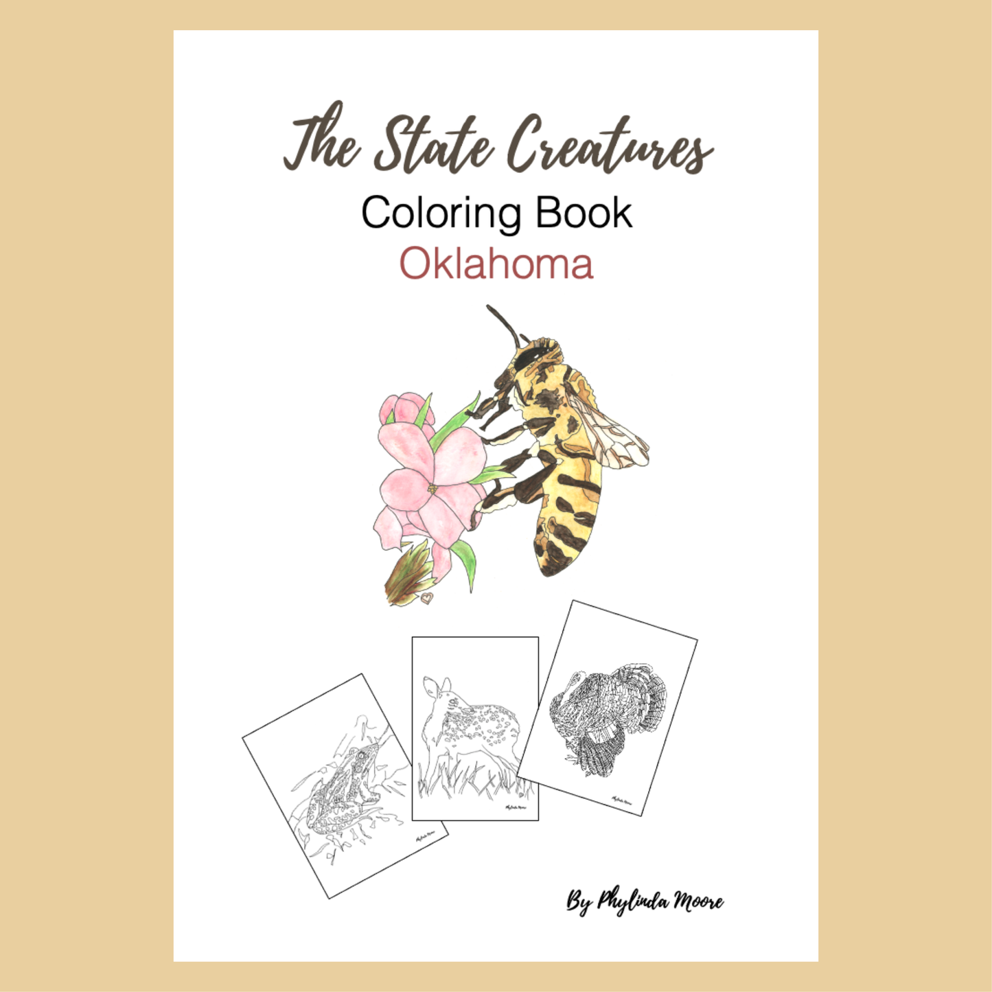 Oklahoma State Creatures Coloring Book. Print and Color