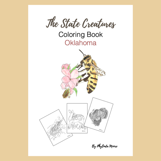 Oklahoma State Creatures Coloring Book. Print and Color
