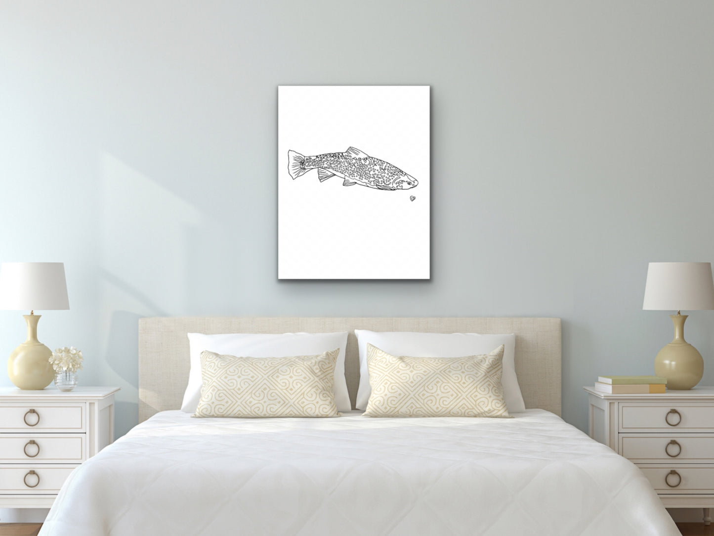 State Fish Art. Brook Trout Watercolor Art Print.