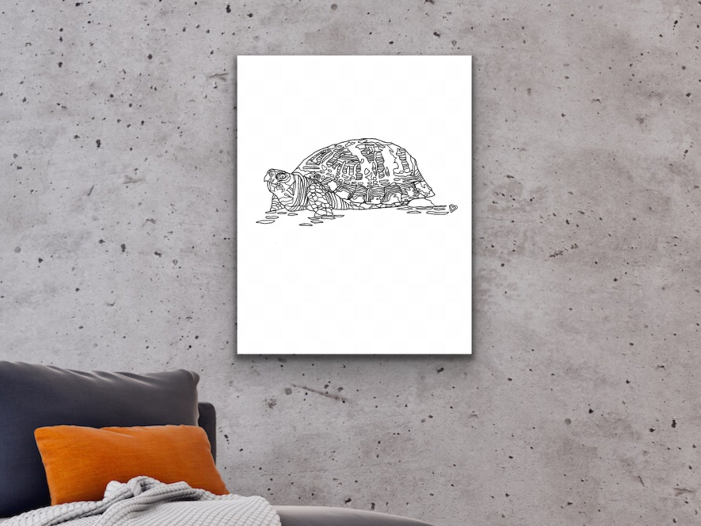 Pennsylvania State Turtle. Eastern Box Turtle Line Art Print